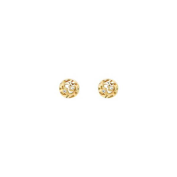Gold Pecky Earrings with Zircones