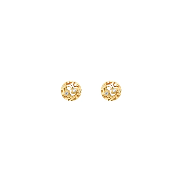 Gold Pecky Earrings with Zircones