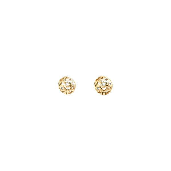 Gold Pecky Earrings with Zircones