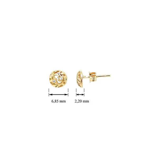 Gold Pecky Earrings with Zircones