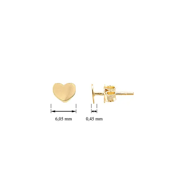 Gold Earrings Hearts