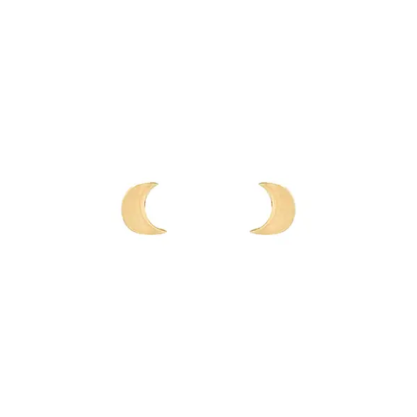Gold Earrings Crescent