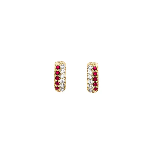 Gold Earrings with Zircons