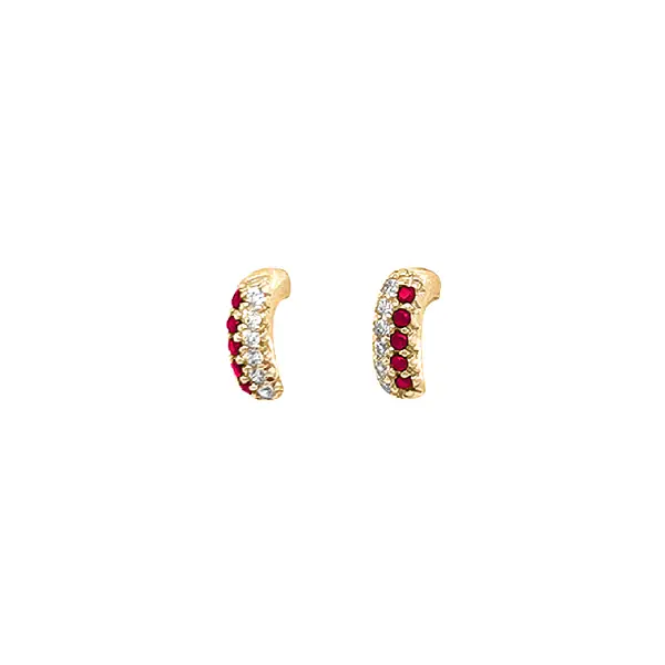 Gold Earrings with Zircons