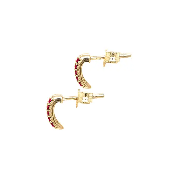 Gold Earrings with Zircons