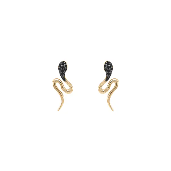 Gold Earrings with Zircons