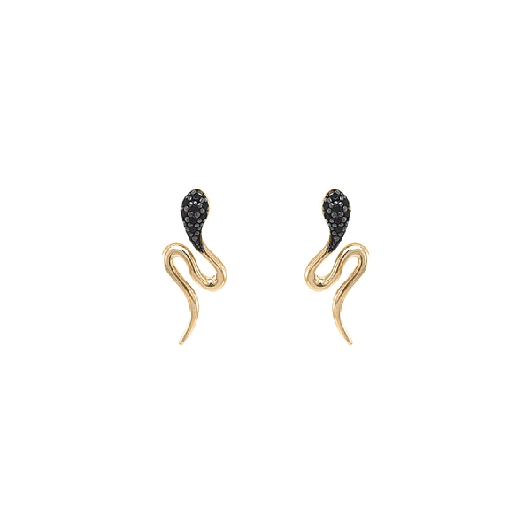 Gold Earrings with Zircons