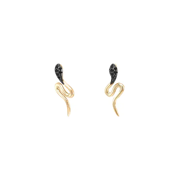 Gold Earrings with Zircons