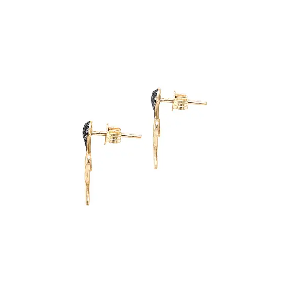 Gold Earrings with Zircons