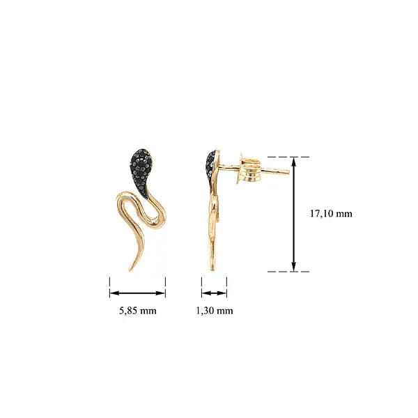 Gold Earrings with Zircons