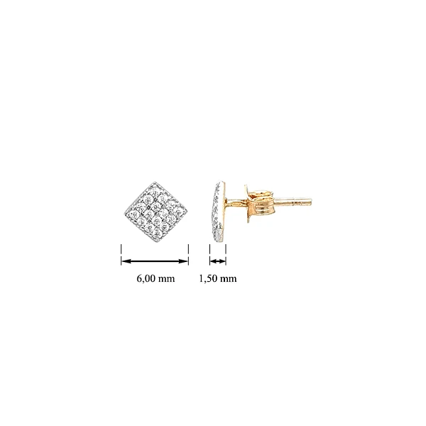 Gold Earrings Earrings with Zircons