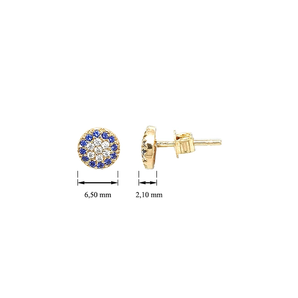 Gold Earrings Earrings with Zircons