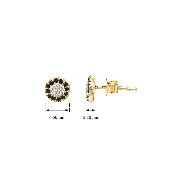 Gold Earrings Earrings with Zircons
