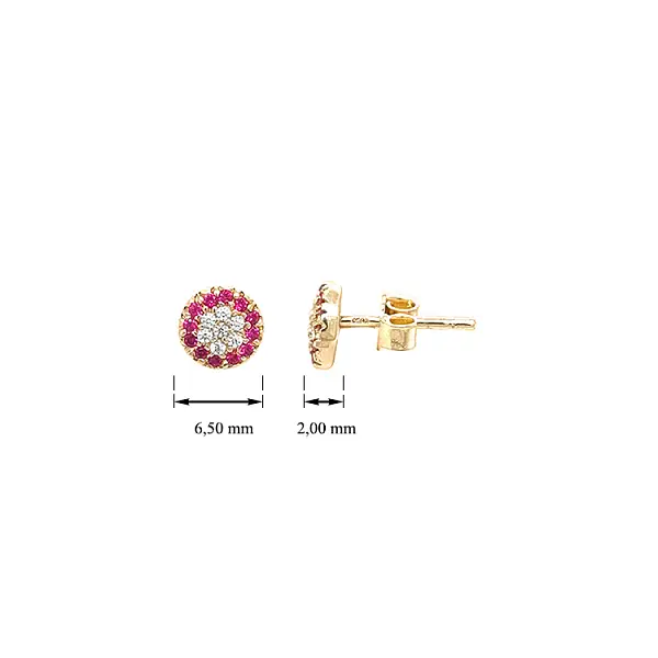 Gold Earrings Earrings with Zircons