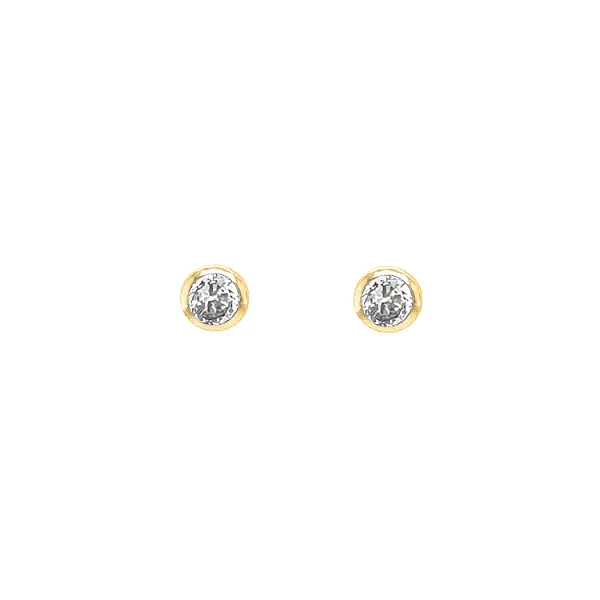 Gold Earrings Earrings with Zircons