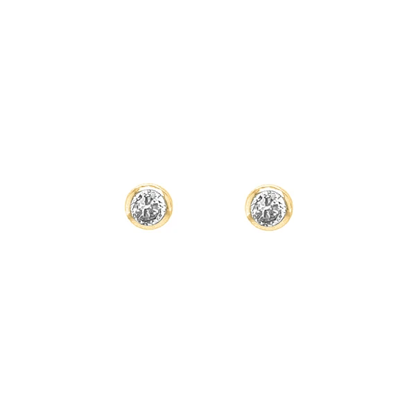 Gold Earrings Earrings with Zircons