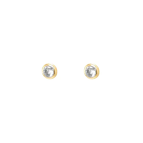 Gold Earrings Earrings with Zircons