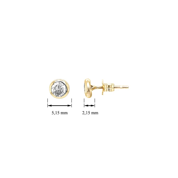 Gold Earrings Earrings with Zircons