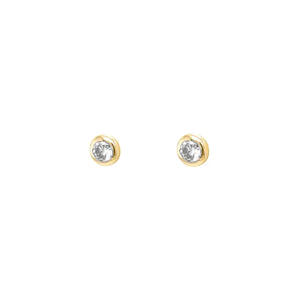 Gold Earrings Earrings with Zircons