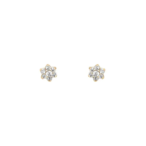 Gold Earrings with Zircons