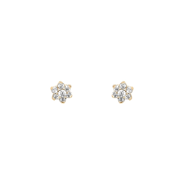 Gold Earrings with Zircons