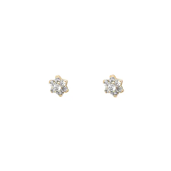 Gold Earrings with Zircons