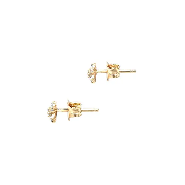 Gold Earrings with Zircons