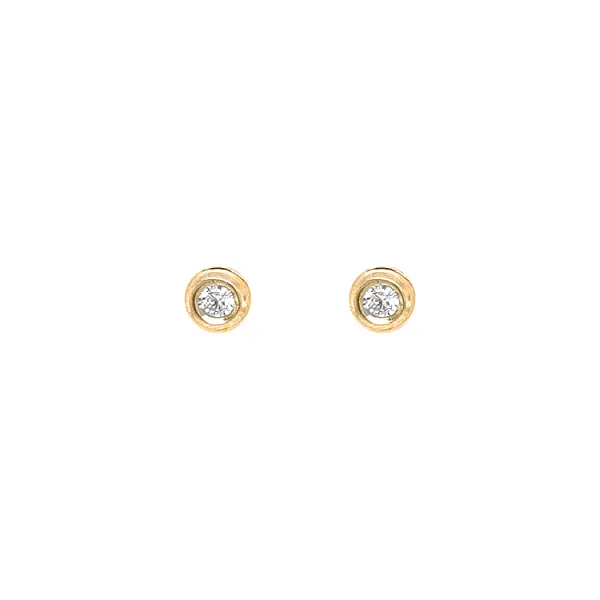 Gold Pecky Earrings with Zircones