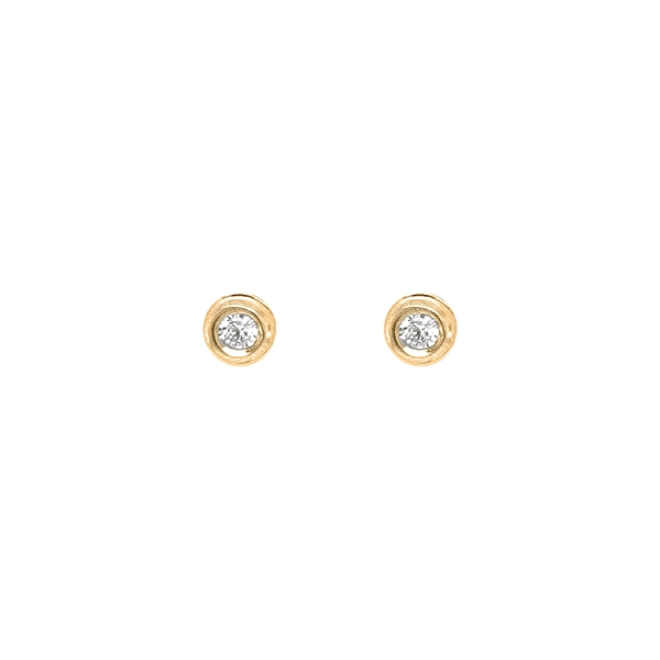 Gold Pecky Earrings with Zircones
