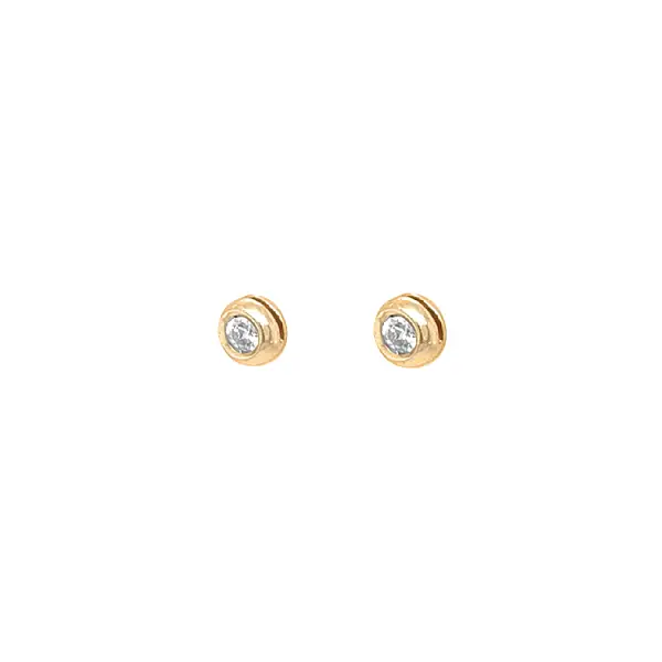 Gold Pecky Earrings with Zircones