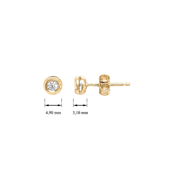 Gold Pecky Earrings with Zircones