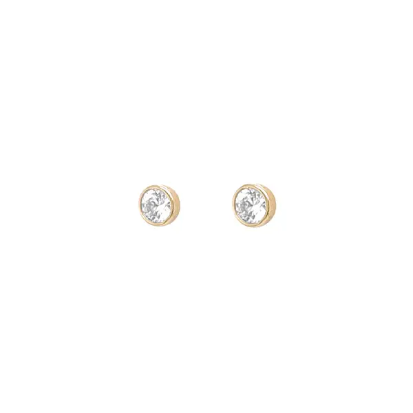 Gold Pecky Earrings with Zircones