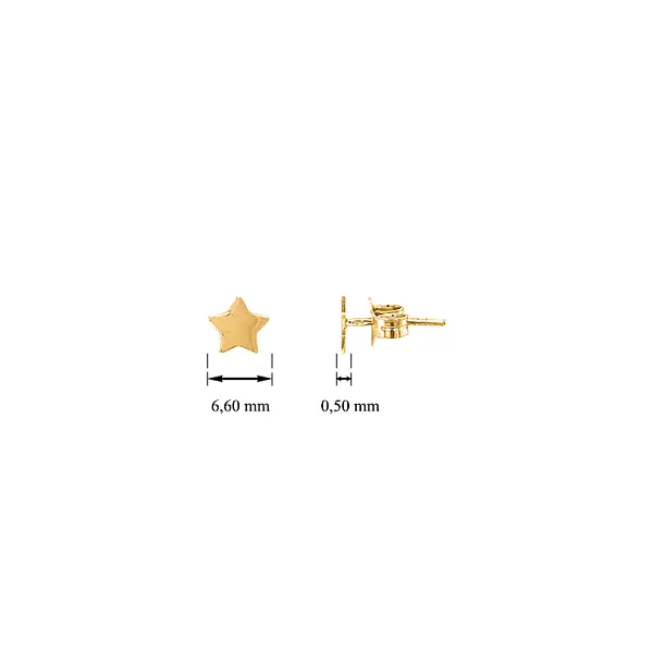 Gold stud earrings stars