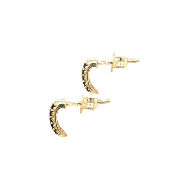 Gold Earrings with Zircons