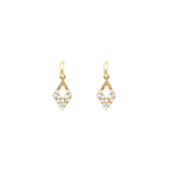 Gold Earrings with Zircons