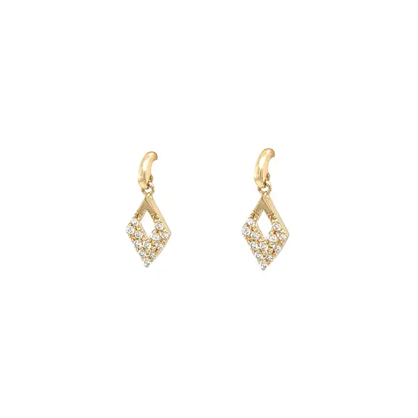 Gold Earrings with Zircons