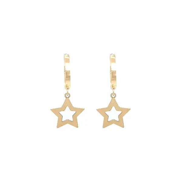 Gold Hanging Earrings Stars