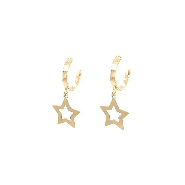 Gold Hanging Earrings Stars