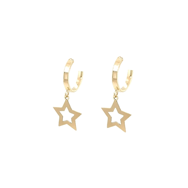 Gold Hanging Earrings Stars