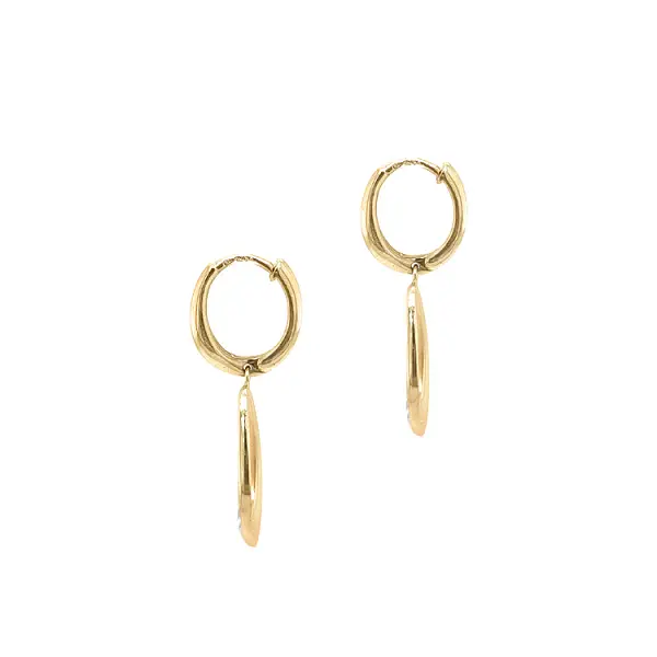 Gold dangle earrings with Zircons