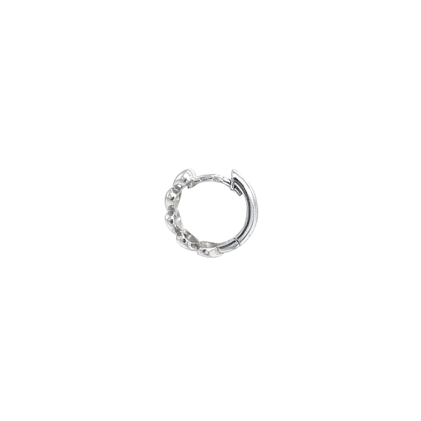 Round Earrings Hearts in White Gold