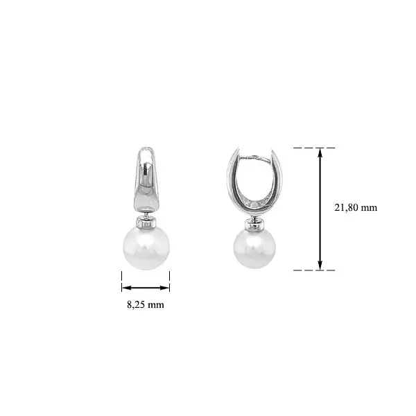 Gold Earrings with Pearl