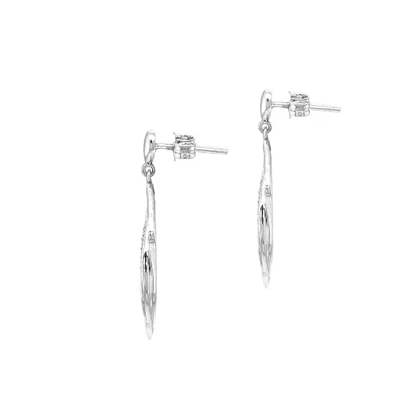 Gold dangle earrings with Zircons