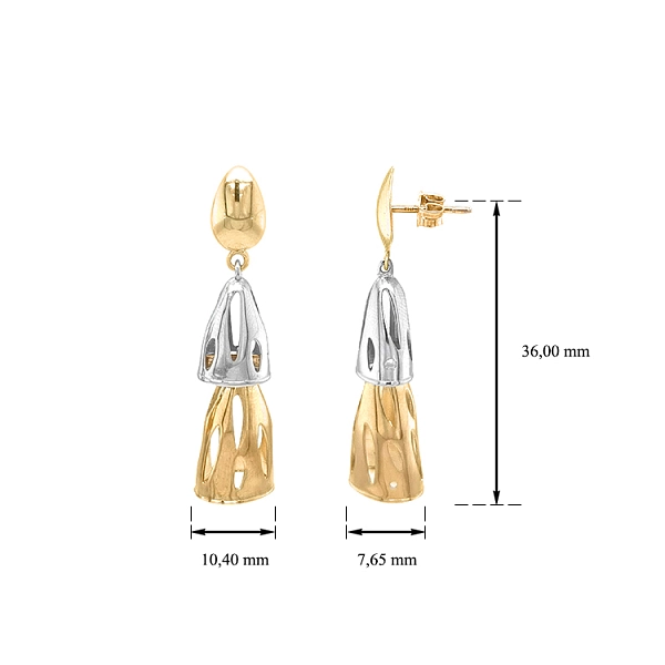 Earrings made of Combination Gold