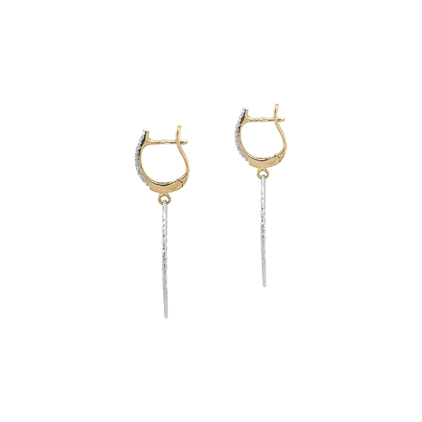 Gold dangle earrings with Zircons
