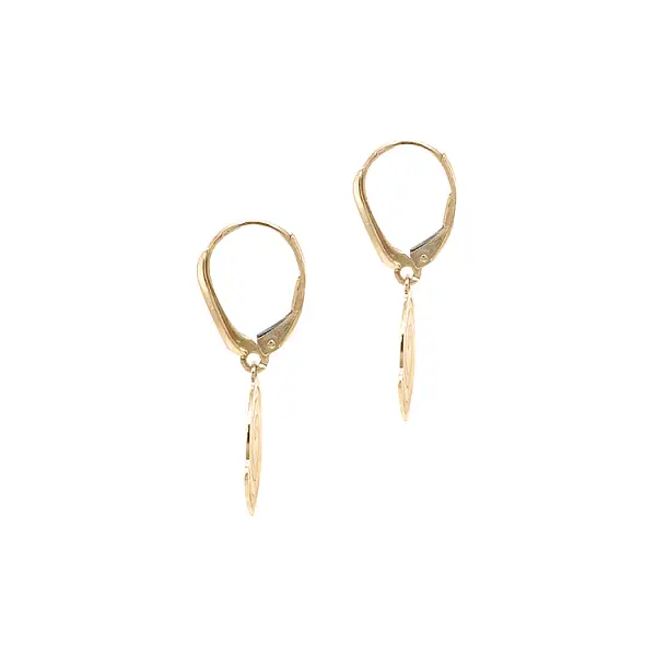 Gold dangle earrings with Zircons