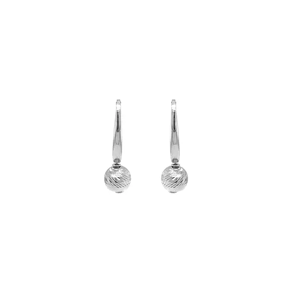 White Gold Ball Earrings