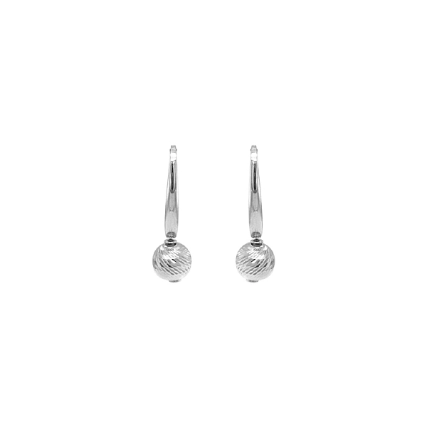 White Gold Ball Earrings