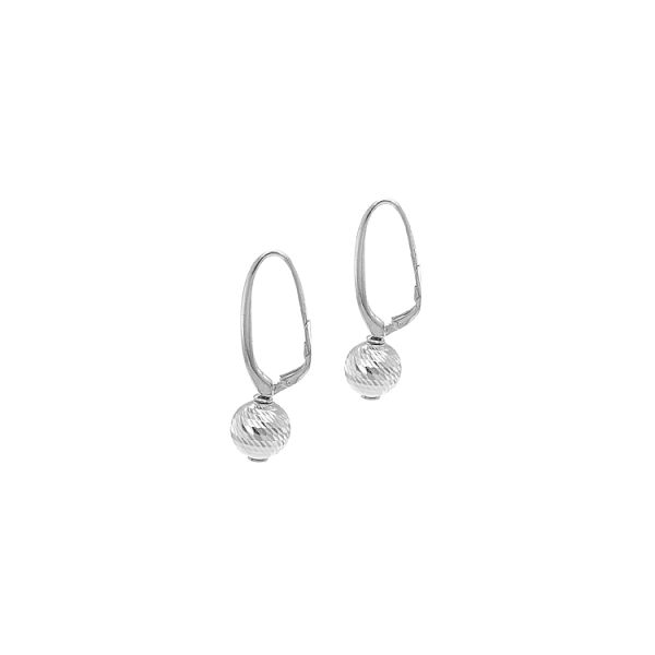 White Gold Ball Earrings