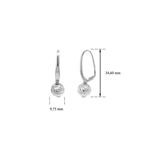 White Gold Ball Earrings